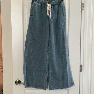 Aerie Blue Wide Leg Jeans